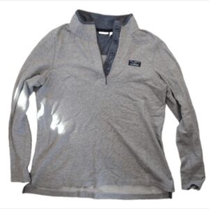 L.L. Bean Women's Gray Quarter Button Sweatshirt